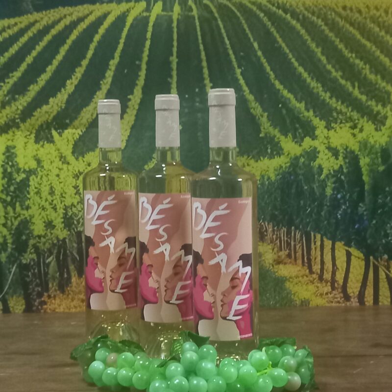 Vino ecológico. Besame blanco x3
